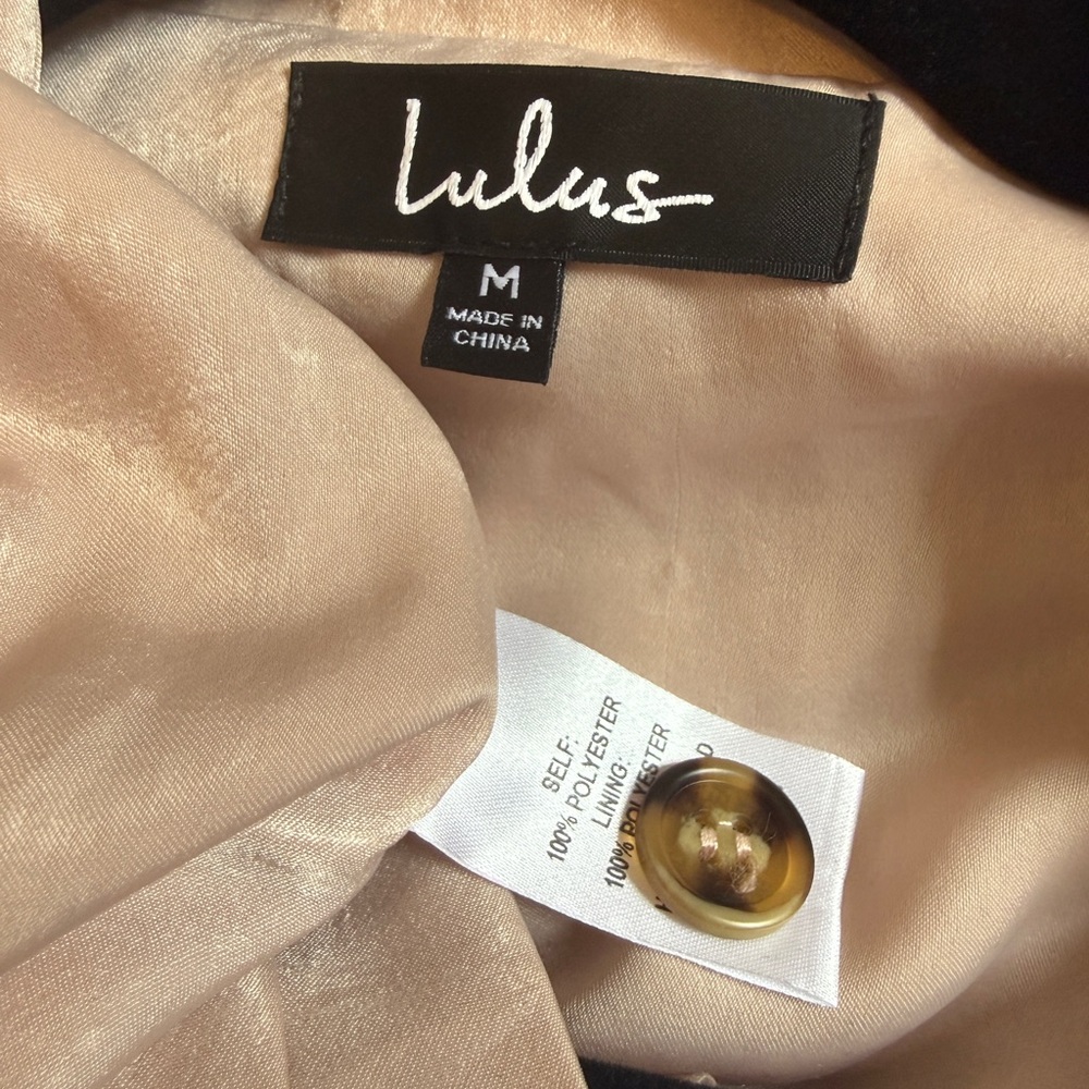 The Lulus Elise Satin Long Sleeve Midi Shirt Dress | Blush | Medium | NWT - Picture 7 of 7